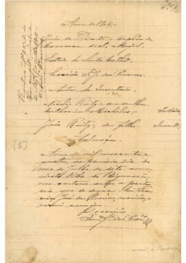 Inventário de Nicoláo Raitz e Catharina Micheles