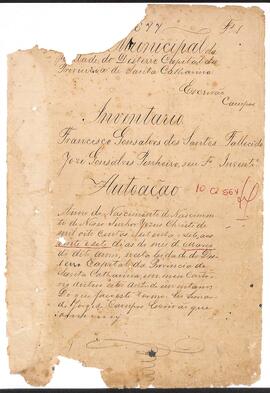 Inventário de Francisco Gonçalves dos Santos