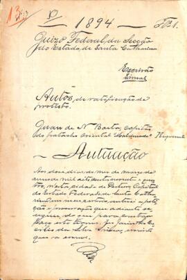 Ratificação de Protesto de Juan de N. Boeta