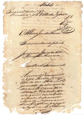 Contas de testamento de Joaquim Ignacio da Silveira Menezes
