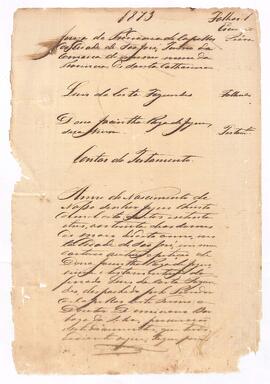 Testamento de Luiz da Costa Fagundes