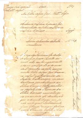 Contas de testamentaria de Antonio da Silva Cascaes