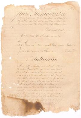 Contas de Testamento de Genoveva Maria de Barcellos