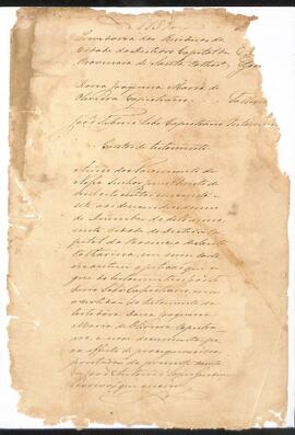 Contas de Testamento de Joaquina Maria de Oliveira Capistrano