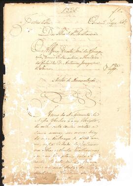 Autos de Arrematação de Vicente José de Assumpção
