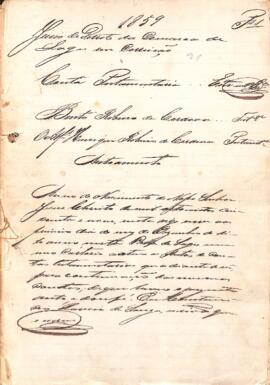Carta Testamentária de Bento Ribeiro de Córdova