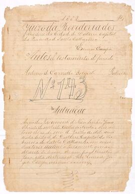 Autos de testamento de Antonio de Carvalho de Brigito