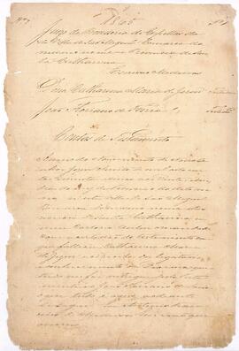 Contas de Testamento de Catharina Maria de Jesus