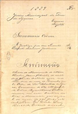 Sumário Crime de Vicente Francisco Januário