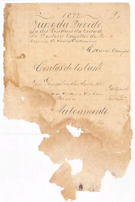 Contas de Testamento de José Gonsalves dos Santos Silva