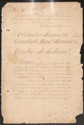 Contas de testamento de Claudio Pereira Xavier