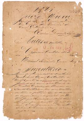 Inventário de Cypriana Custodia dos Santos