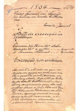 Execução de Sentença de Eduardo Horn e Companhia