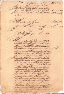 Notificação para inventário de Maria de Jesus