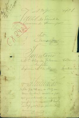 Inventário de Manuel Elias da Silveira