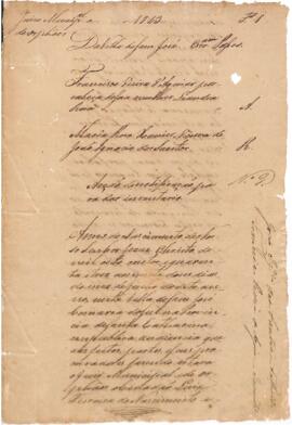 Notificação de Francisco Vieira d'Aguiar