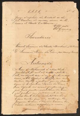 Inventário de Vicente dos Santos Machado