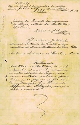 Inventário de Manoel Antônio de Castro