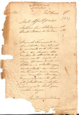 Auto de Justificação de Antonio Luis de Cordova