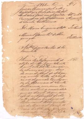 Contas de Testamento de Manoel Gomes Pereira de Albuquerque