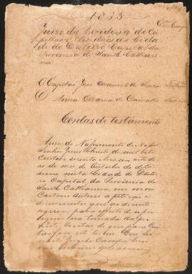 Contas de testamento de Anna Maria de Carvalho