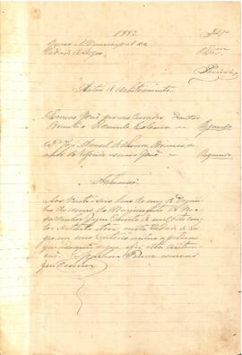 Requerimento de José Manoel de Oliveira Branco