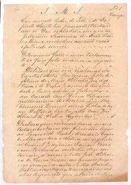 Testamento de Joaquim Francisco de Assis Passos