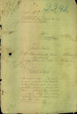 Inventário de Maria Clementina de Oliveira
