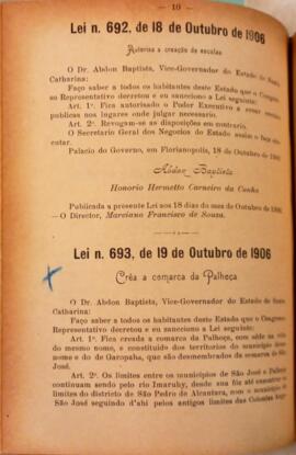 Lei nº 693, de 19 de outubro de 1906