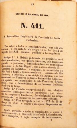 Lei nº 411, de 17 de abril de 1856
