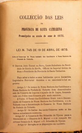 Lei Provincial nº 745, de 19 de abril de 1875